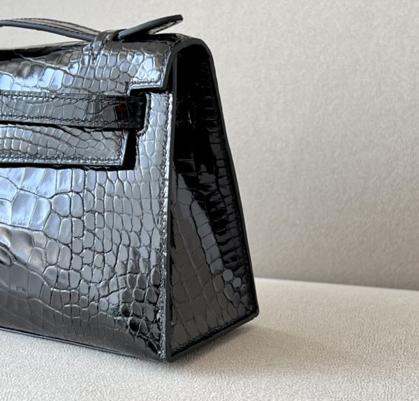 Kelly Pochette Alligator Nior (89) Palladium Hardware - Image 9