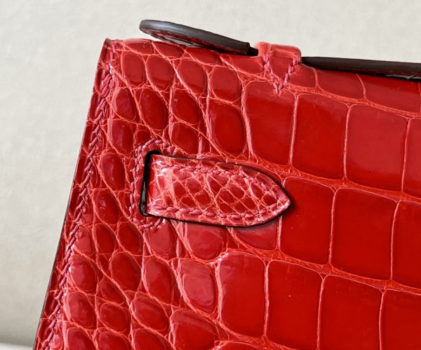 Kelly Pochette Alligator Braise (95) Gold Hardware - Image 8