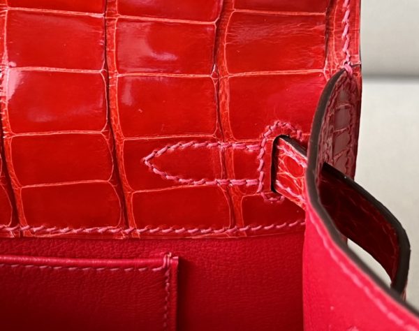 Kelly Pochette Alligator Braise (95) Gold Hardware - Image 7