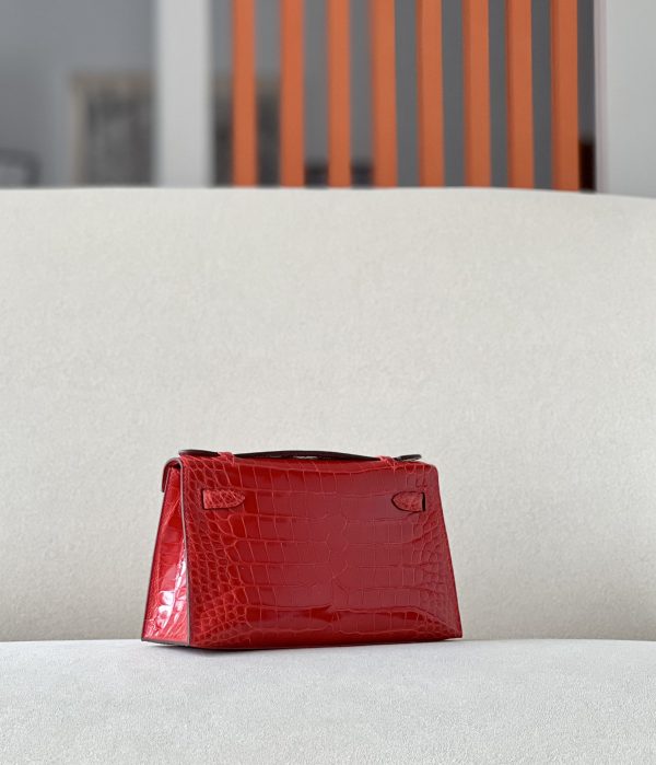 Kelly Pochette Alligator Braise (95) Gold Hardware - Image 2