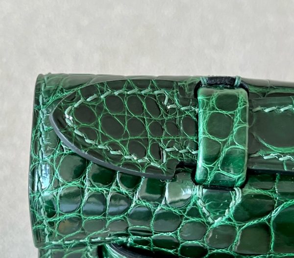 Kelly Pochette Alligator Vert Fonce (67) Palladium Hardware - Image 10