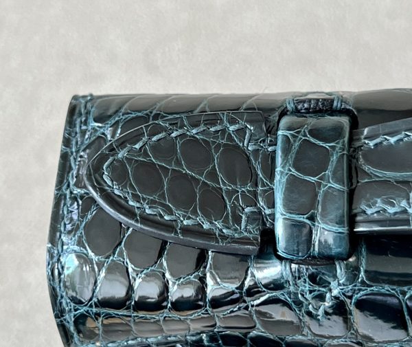 Kelly Pochette Alligator Vert Cypres (6O) Palladium Hardware - Image 10
