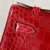 Kelly Pochette Alligator Braise (95) Palladium Hardware - Image 8