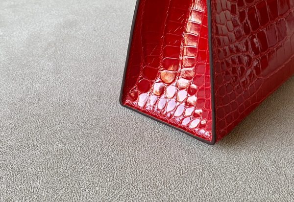 Kelly Pochette Alligator Braise (95) Palladium Hardware - Image 4