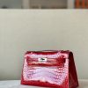 Kelly Pochette Alligator Braise (95) Palladium Hardware - Image 3