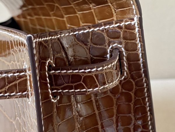 Kelly Pochette Alligator Ficelle (17) Palladium Hardware - Image 6