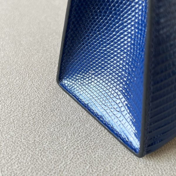 Kelly Pochette Lizard Blue Saphir (73) Palladium Hardware - Image 9