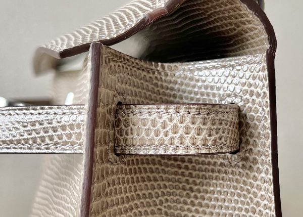 Kelly Pochette Lizard Ficelle (17) Palladium Hardware - Image 6