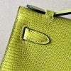 Kelly Pochette Lizard Vert Aris (66) Palladium Hardware - Image 8