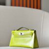 Kelly Pochette Lizard Vert Aris (66) Palladium Hardware - Image 3