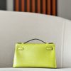 Kelly Pochette Lizard Vert Aris (66) Palladium Hardware - Image 2