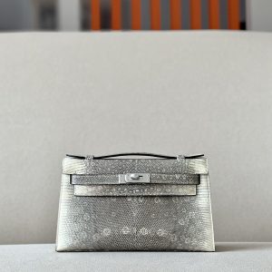 Kelly Pochette Lizard Ombre (1B) Palladium Hardware