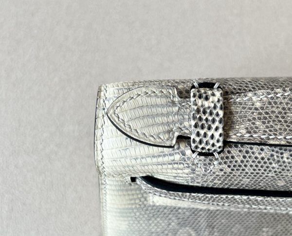 Kelly Pochette Lizard Ombre (1B) Palladium Hardware - Image 10
