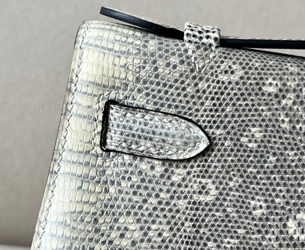 Kelly Pochette Lizard Ombre (1B) Palladium Hardware - Image 8
