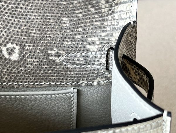 Kelly Pochette Lizard Ombre (1B) Palladium Hardware - Image 7