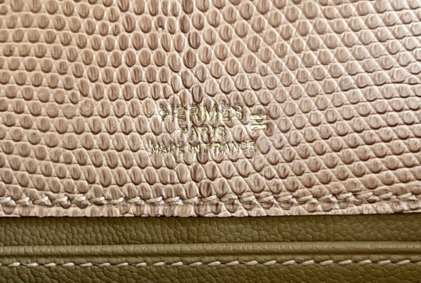 Kelly Pochette Lizard Rose Eglantine (P1) Gold Hardware - Image 12