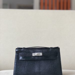 Kelly Pochette Lizard Nior (89) Palladium Hardware
