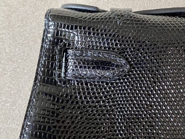 Kelly Pochette Lizard Nior (89) Palladium Hardware - Image 8