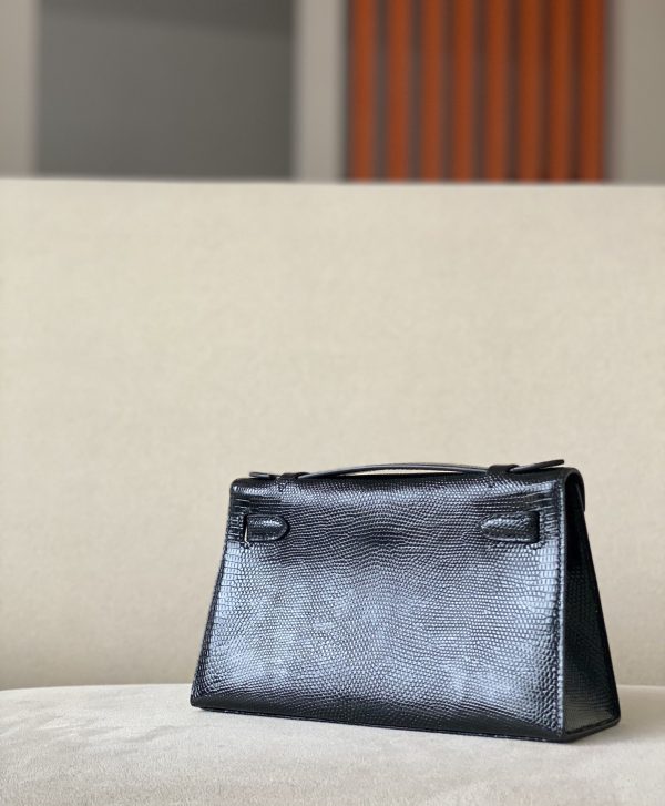 Kelly Pochette Lizard Nior (89) Palladium Hardware - Image 2
