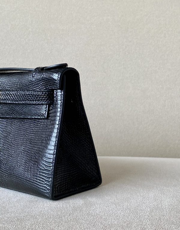 Kelly Pochette Lizard Nior (89) Gold Hardware - Image 9