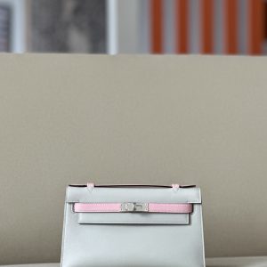Kelly Pochette HSS Swift Beton(8L) And Rose Sakura(3Q)Palladium Hardware