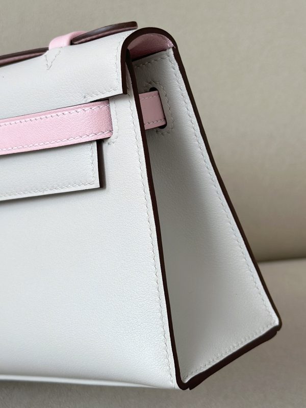 Kelly Pochette HSS Swift Beton(8L) And Rose Sakura(3Q)Palladium Hardware - Image 7