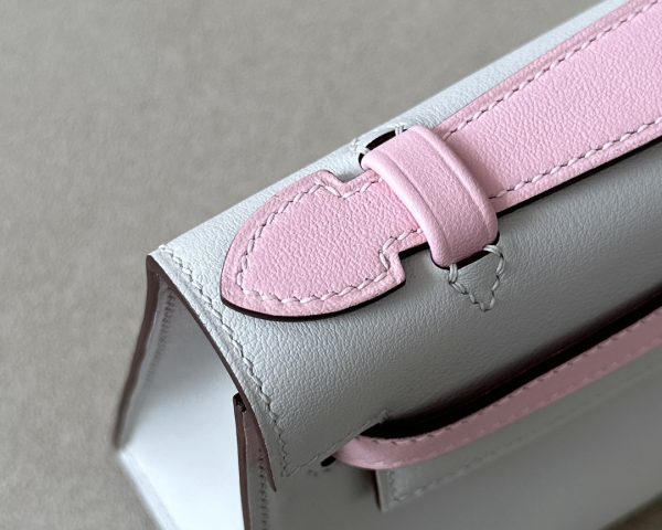 Kelly Pochette HSS Swift Beton(8L) And Rose Sakura(3Q)Palladium Hardware - Image 4