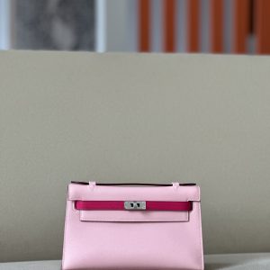 Kelly Pochette HSS Swift Rose Sakura(3Q) And Rose Extreme(I6)Palladium Hardware