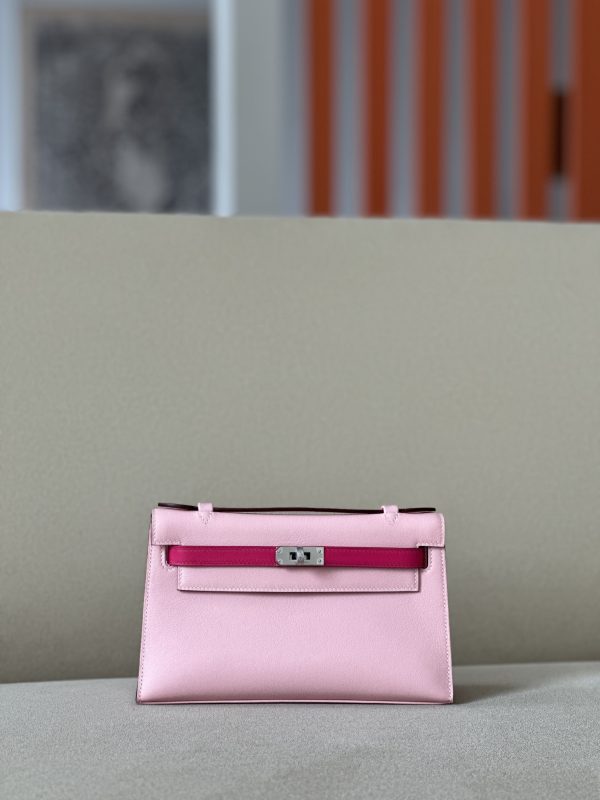 Kelly Pochette HSS Swift Rose Sakura(3Q) And Rose Extreme(I6)Palladium Hardware