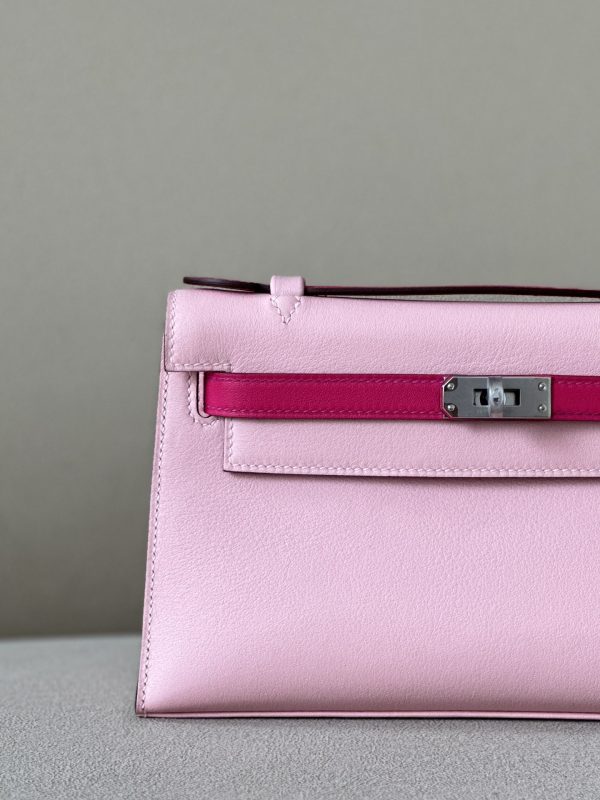 Kelly Pochette HSS Swift Rose Sakura(3Q) And Rose Extreme(I6)Palladium Hardware - Image 12