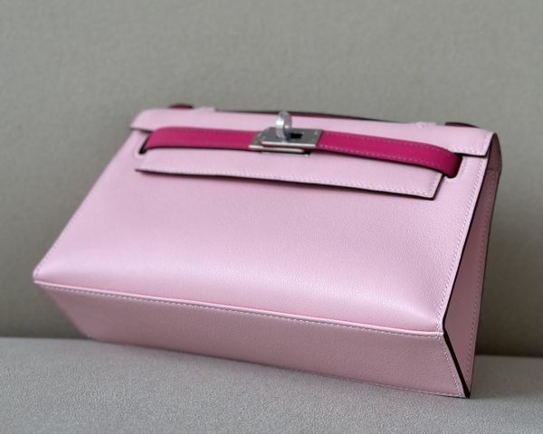 Kelly Pochette HSS Swift Rose Sakura(3Q) And Rose Extreme(I6)Palladium Hardware - Image 11