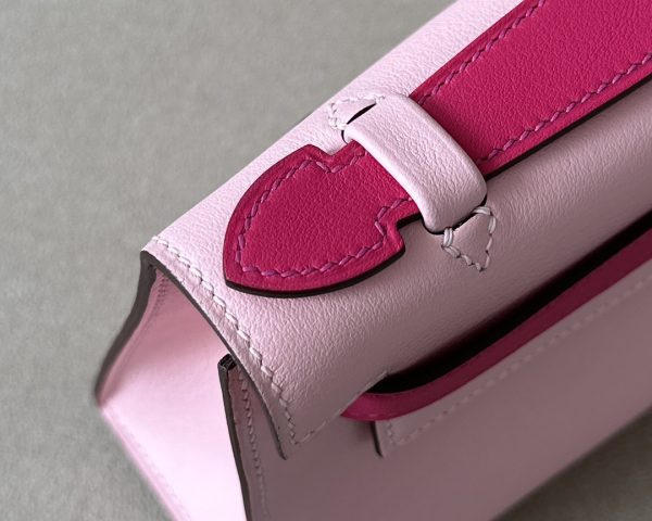 Kelly Pochette HSS Swift Rose Sakura(3Q) And Rose Extreme(I6)Palladium Hardware - Image 8
