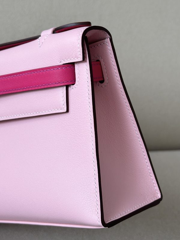 Kelly Pochette HSS Swift Rose Sakura(3Q) And Rose Extreme(I6)Palladium Hardware - Image 5