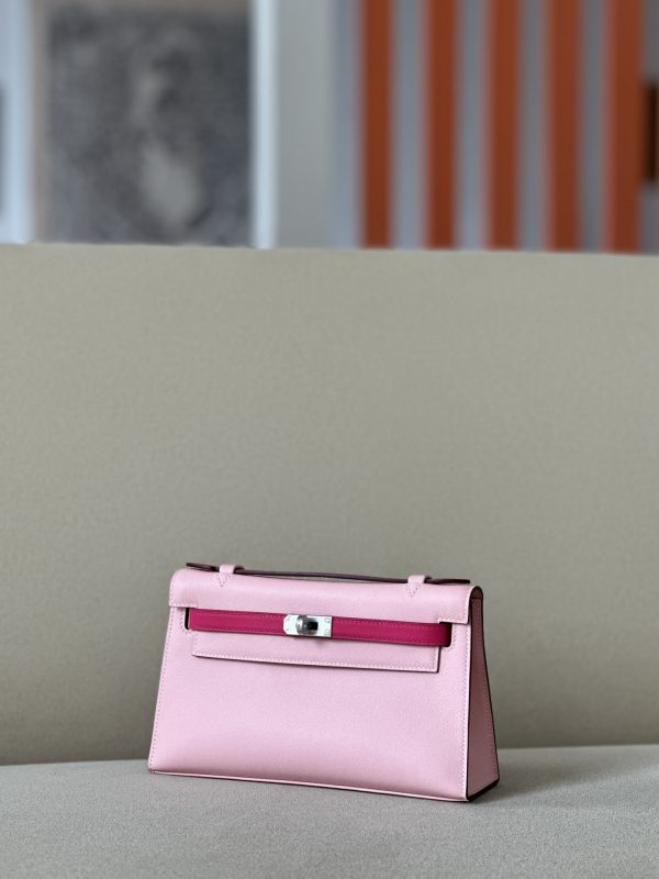 Kelly Pochette HSS Swift Rose Sakura(3Q) And Rose Extreme(I6)Palladium Hardware - Image 3