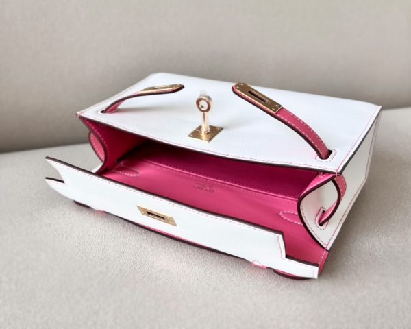 Kelly Pochette HSS Swift Beton(8L) And Rose Lipstick(U5)Gold Hardware - Image 8