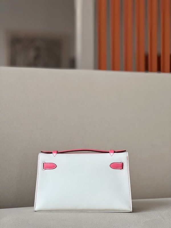Kelly Pochette HSS Swift Beton(8L) And Rose Lipstick(U5)Gold Hardware - Image 2