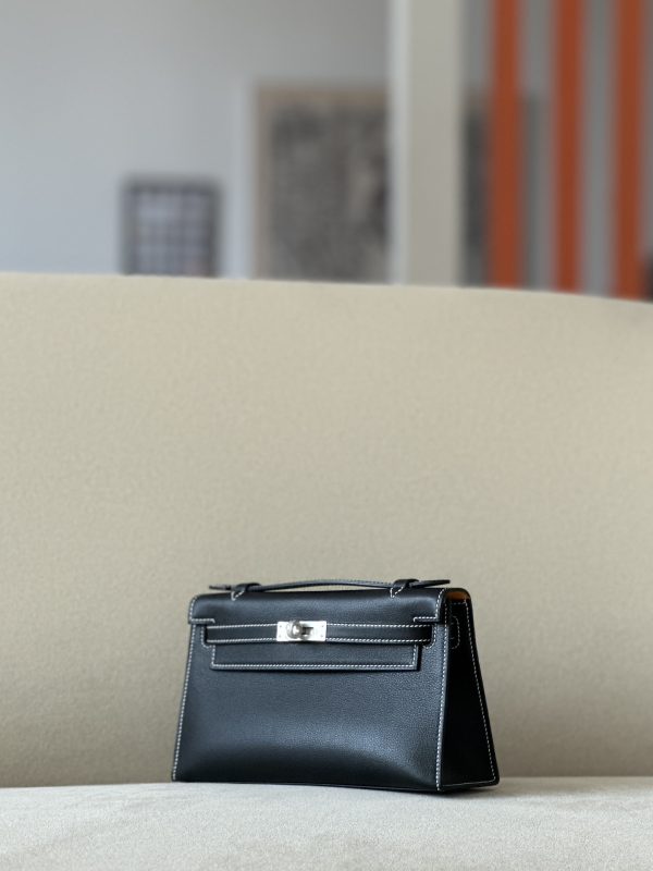 Kelly Pochette HSS Swift Nior(89) And Jaune D¡¯Or(9V)Palladium Hardware - Image 3
