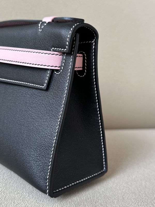 Kelly Pochette HSS Swift Nior(89) And Rose Sakura(3Q)Palladium Hardware - Image 9