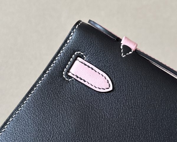 Kelly Pochette HSS Swift Nior(89) And Rose Sakura(3Q)Palladium Hardware - Image 6