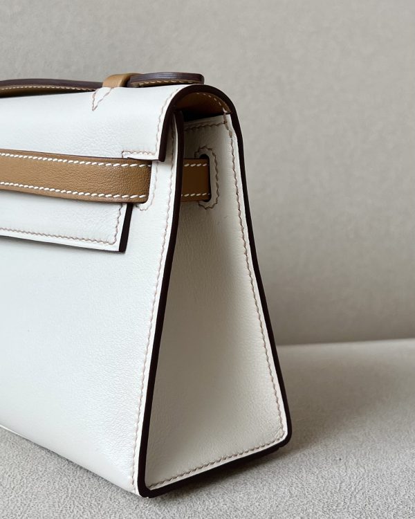 Kelly Pochette HSS Swift Craie(10) And Biscuit(4B)Palladium Hardware - Image 8