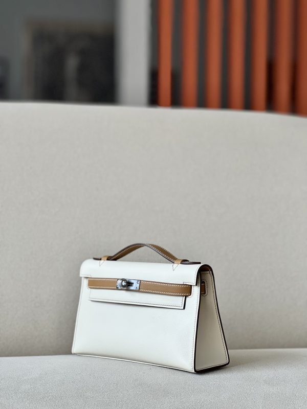 Kelly Pochette HSS Swift Craie(10) And Biscuit(4B)Palladium Hardware - Image 3