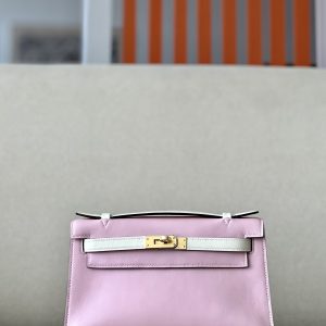 Kelly Pochette HSS Swift Rose Sakura(3Q) And Nata(I2)Gold Hardware