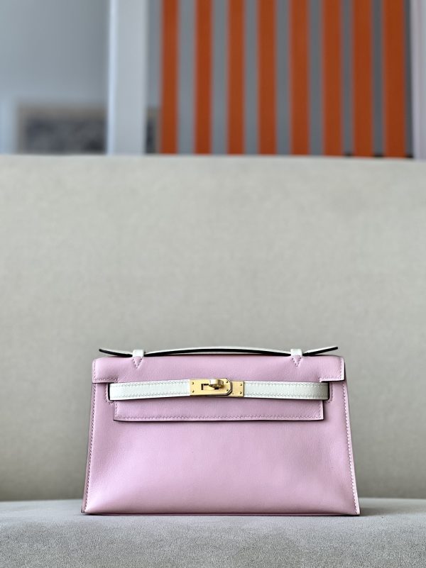 Kelly Pochette HSS Swift Rose Sakura(3Q) And Nata(I2)Gold Hardware