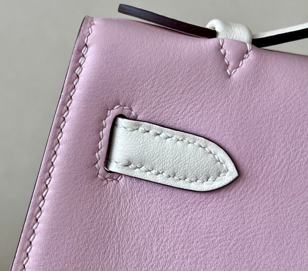 Kelly Pochette HSS Swift Rose Sakura(3Q) And Nata(I2)Gold Hardware - Image 8