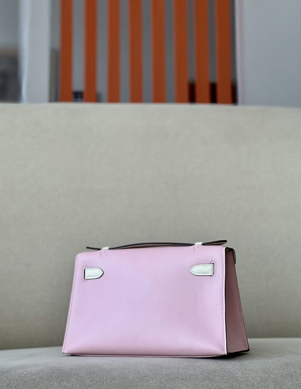 Kelly Pochette HSS Swift Rose Sakura(3Q) And Nata(I2)Gold Hardware - Image 2