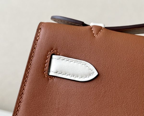 Kelly Pochette HSS Swift Gold(37) And Craie(10)Gold Hardware - Image 7