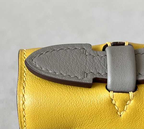 Kelly Pochette HSS Swift Jaune Amber(9D) And Gris Asphalte(M8)Rose Gold Hardware - Image 9