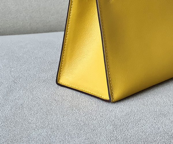 Kelly Pochette HSS Swift Jaune Amber(9D) And Gris Asphalte(M8)Rose Gold Hardware - Image 4