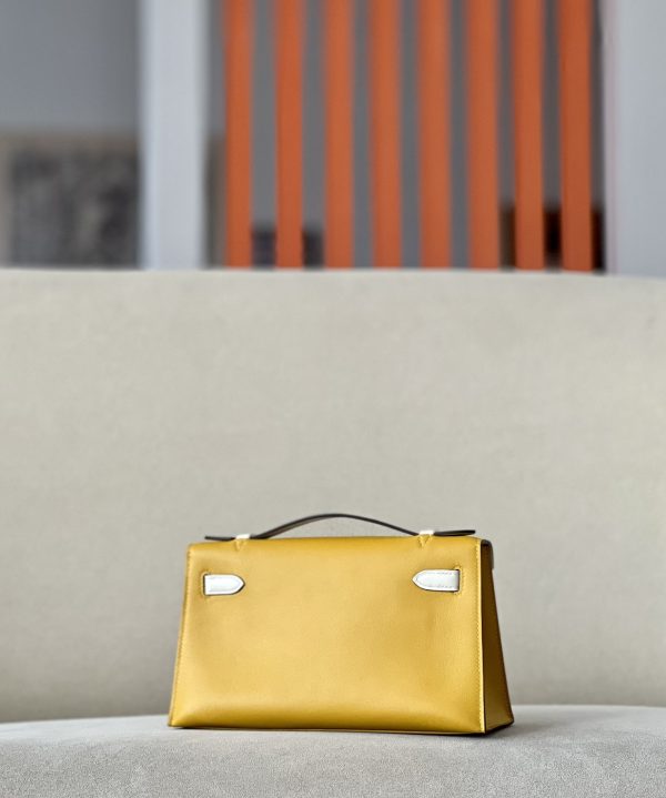 Kelly Pochette HSS Swift Jaune Amber(9D) And Craie(10)Palladium Hardware - Image 2