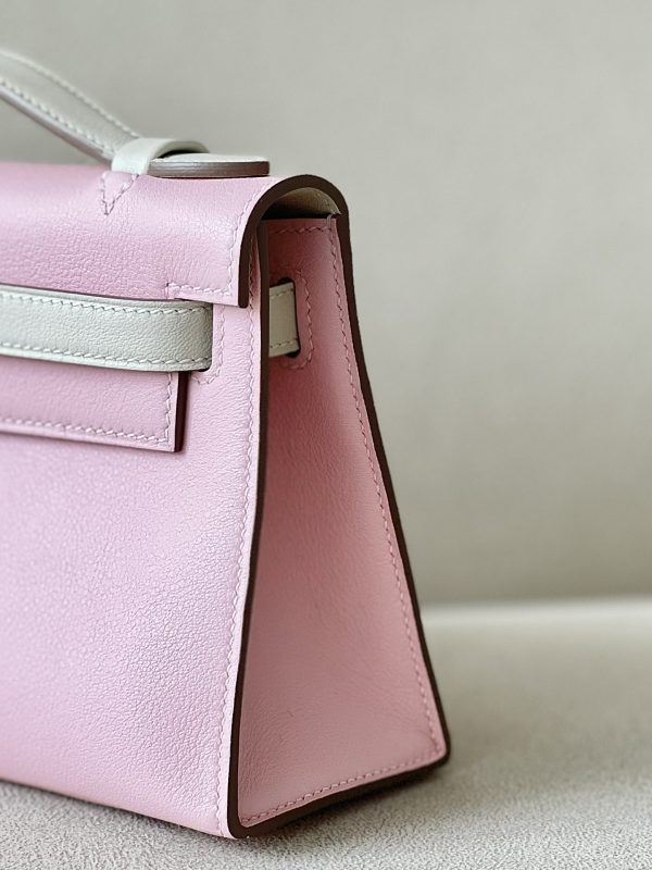 Kelly Pochette HSS Swift Rose Sakura(3Q) And Nata(I2)Palladium Hardware - Image 8